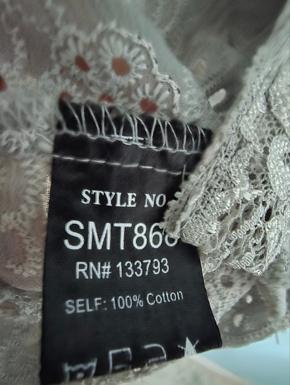 Light Grey Lace Trim Tunic Dress By POL - size L - Picture 13 of 13